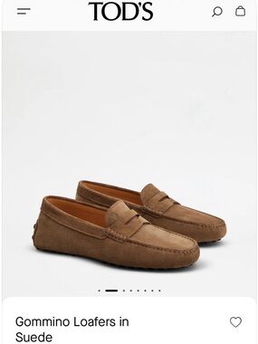Tod's Tan Suede Gommino Penny Loafers